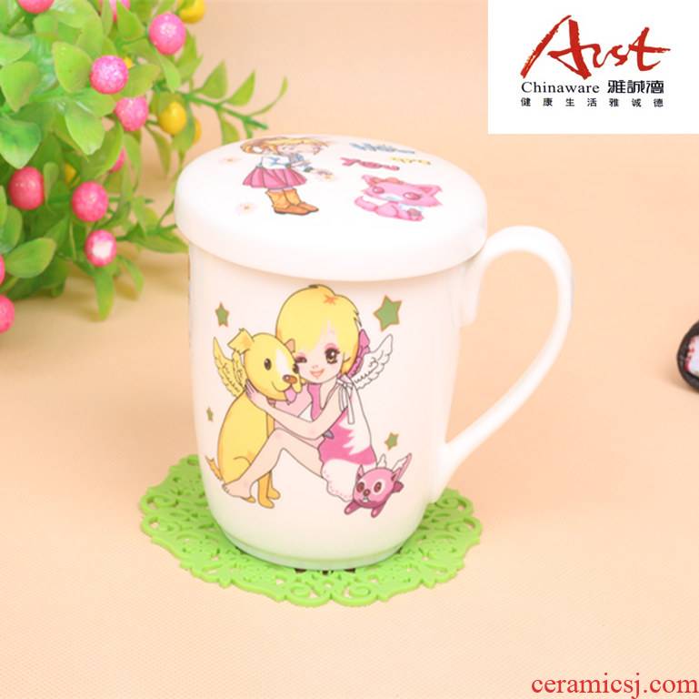 Arst/ya cheng DE jean and a cup of water glass cup of juice mugs cartoon young girl lovely cup