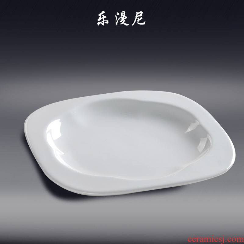 To diffuse, marriott name plum flower disc - pure healthy hotel ceramic tableware eat hot and cold food heterotypic plates at home