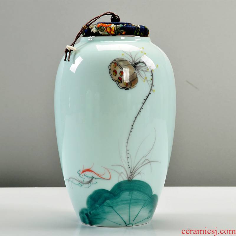 Hao auspicious celadon hand - made ceramic pu 'er tea pot pot seal to do spend, hand - made caddy fixings