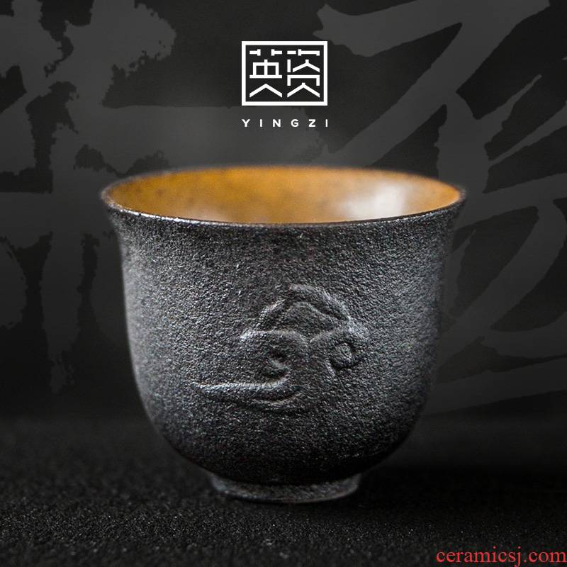 Yellow sand glaze sample tea cup kung fu tea cups ceramics ceramic cup a cup of tea large individual CPU master CPU