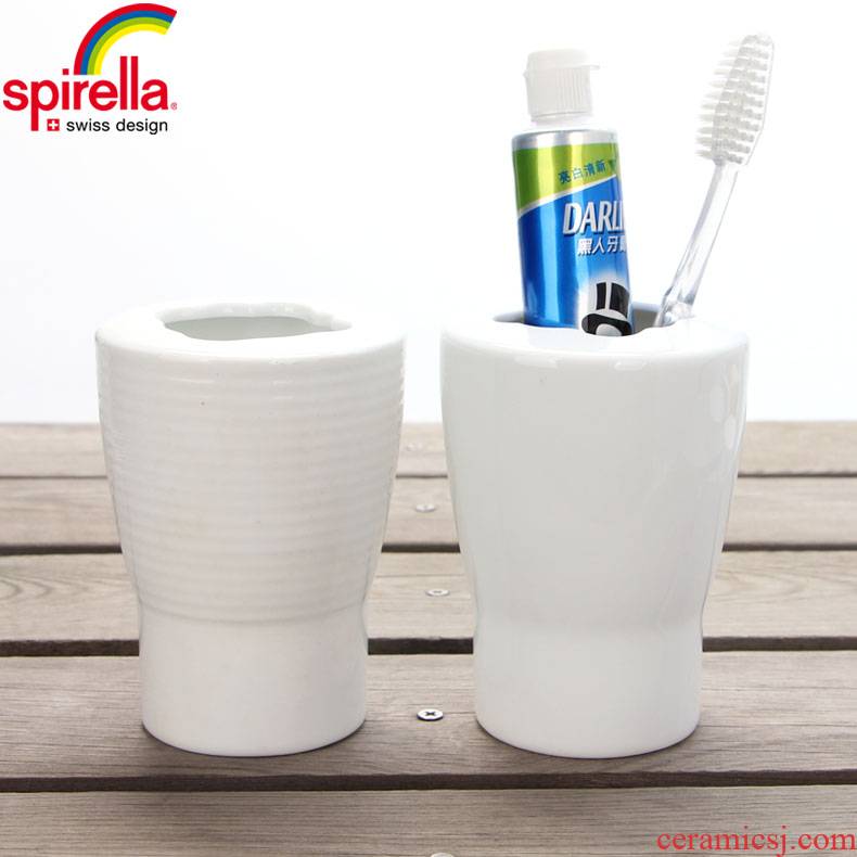 SPIRELLA/silk pury European - style originality contracted Apollo mouthwash ceramic bathroom toothbrush rack toilet seat