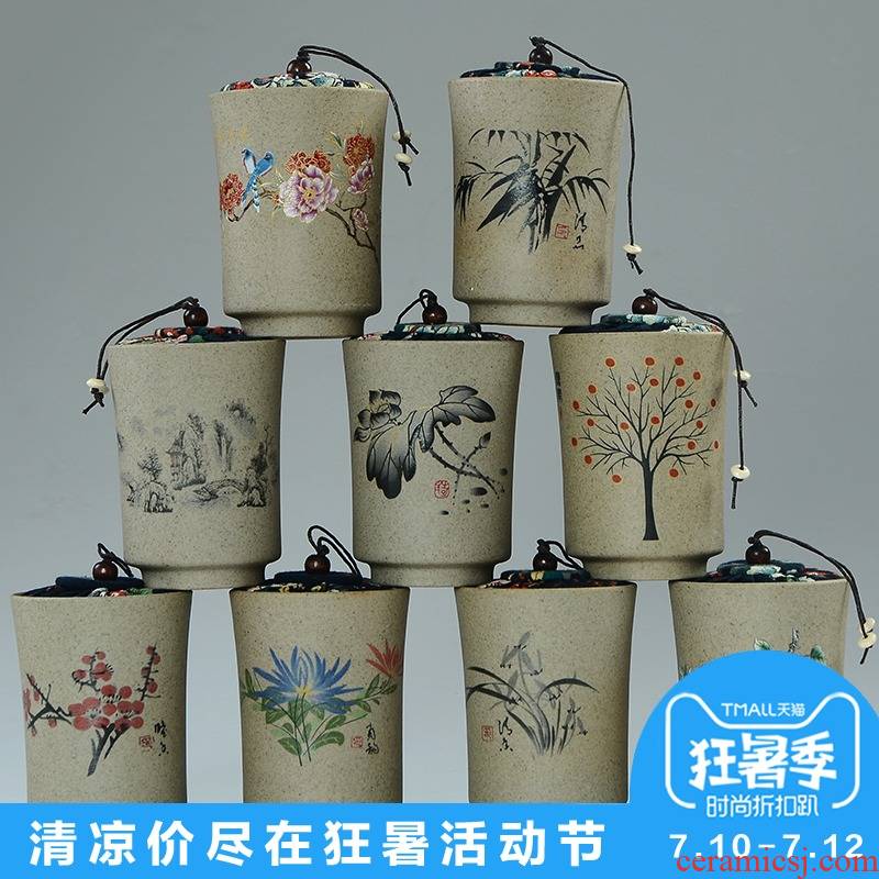 Is Yang coarse pottery caddy fixings ceramic old rock, mini portable storage tank sealing up tea pot sweet powder as cans
