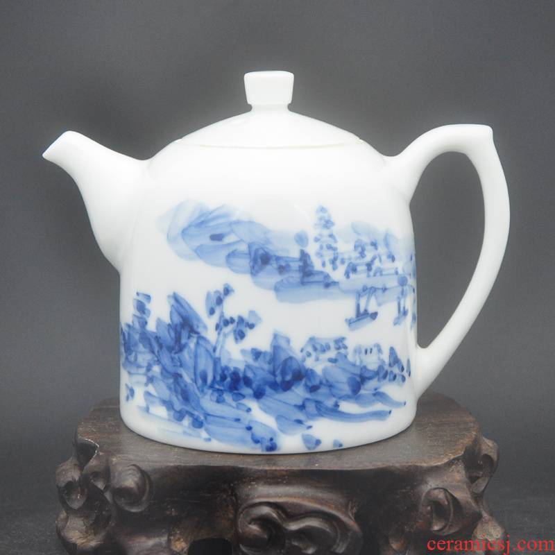 Offered home - cooked in jingdezhen ceramic tea set kung fu masters the teapot Tang Shengyao hand - made of blue and white porcelain tea