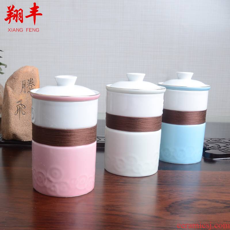 Xiang feng pure hand - made ceramic cups with cover ceramic water cup personal office and meeting gift porcelain cup