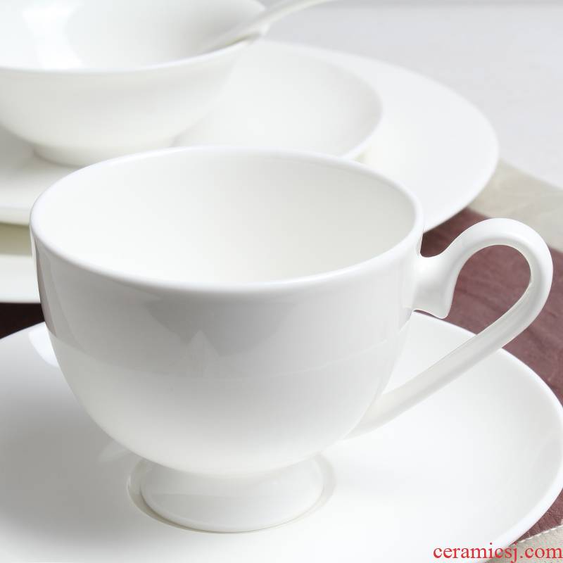 Pure white household hotels continental contracted ipads China coffee cups and saucers coffee cup cup coffee cup set