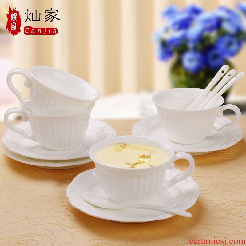 European cup of office coffee cup of pure white ceramic keller cup breakfast cup flower tea cup