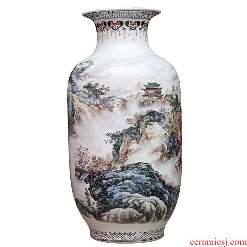 Jingdezhen ceramics powder enamel vase modern home sitting room adornment handicraft jiangnan xiuse landing place