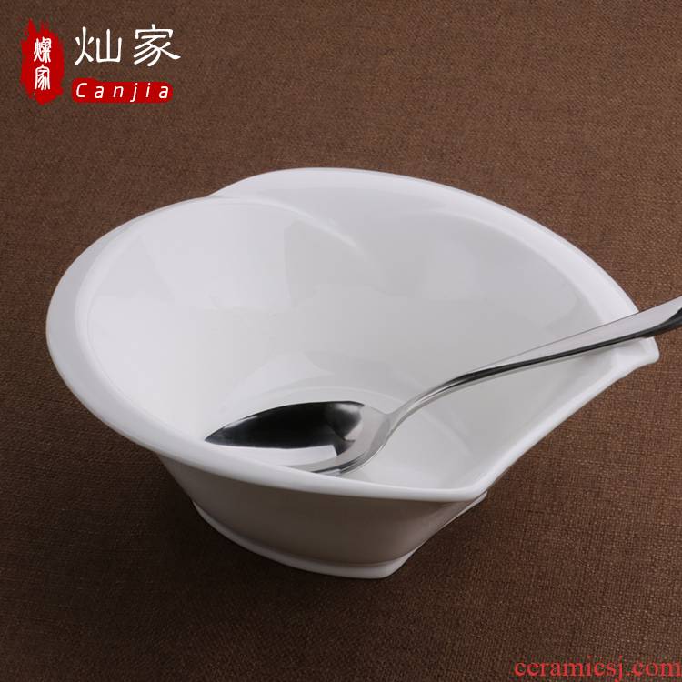 Can is home special - shaped pure white ceramic tableware fruit salad bowl of the big square bowl of soup bowl ceramic bowl rainbow such use