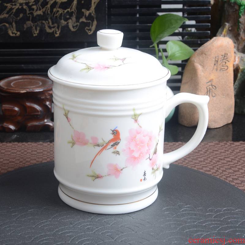 Xiang feng ceramic cup large - capacity glass mugs personal office cup with cover glass cup