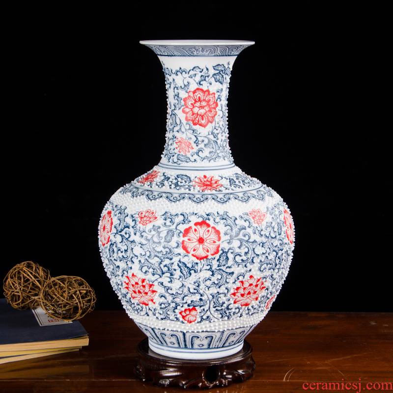 Cb120 jingdezhen blue and white porcelain vases, antique porcelain ceramics furnishing articles of Chinese style household adornment handicraft sitting room