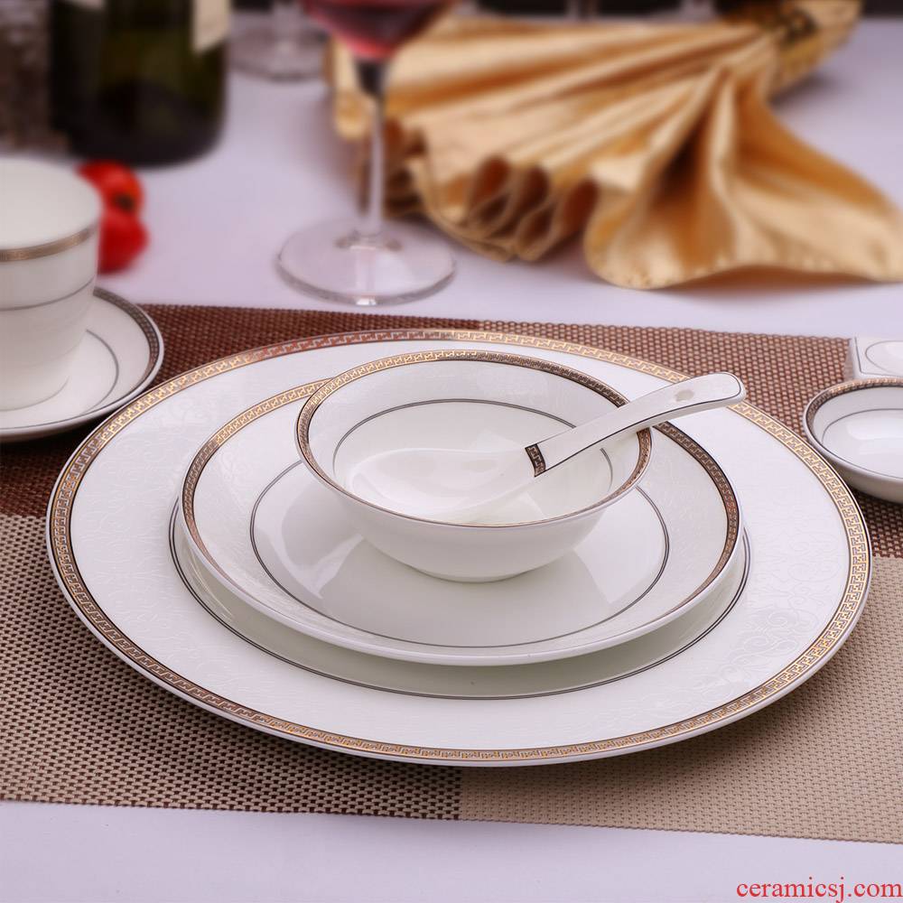 European gold western food steak plate creative ipads bowls disc suit western - style food plate hotel table cutlery set