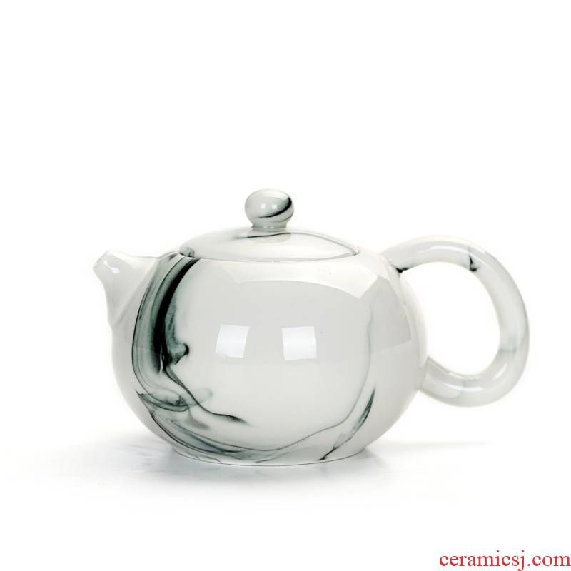 Old &, the wind of jade porcelain xi shi pot of ink painting ceramic teapot large teapot hand grasp