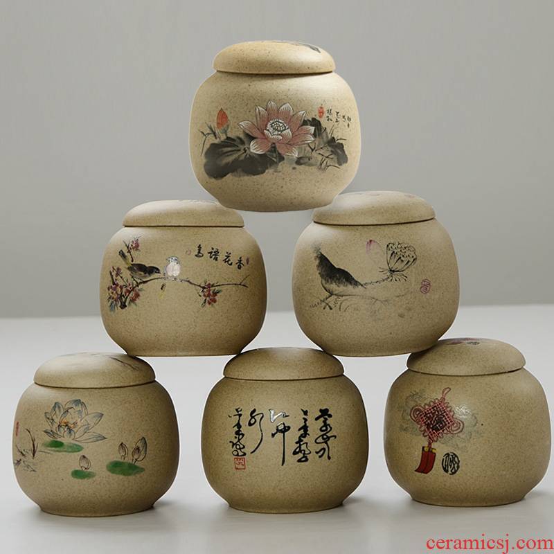 Is Yang coarse pottery caddy fixings ceramic POTS awake mini seal pot soil clay color pu 'er tea packaging as cans