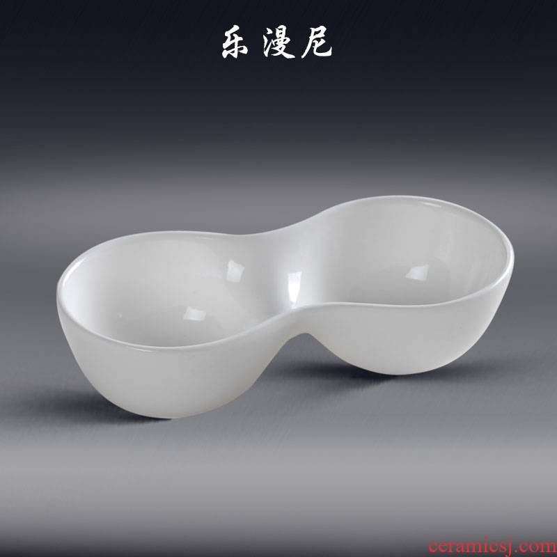 Le diffuse, with double ball bowl - ceramic flavour dish even bowl dish of soy sauce dish snacks disc hotel tableware ice cream