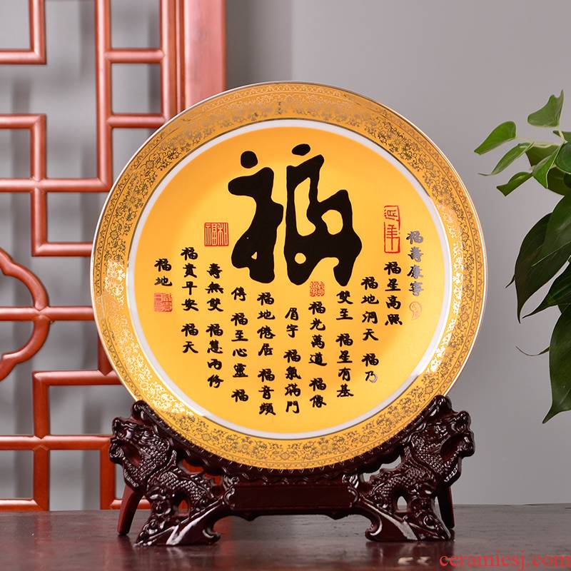 PLATE018 jingdezhen ceramics decoration plate hang dish see colour f modern home handicraft furnishing articles