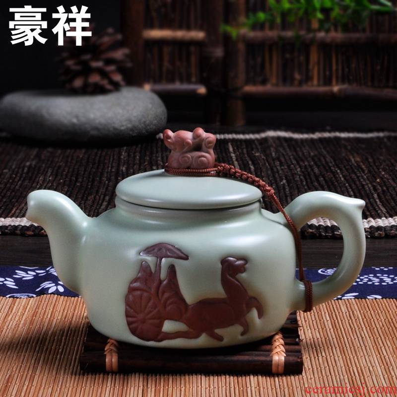 Howe auspicious your up tea kettle filtering a cicada slicing quality goods you CiHu azure single xiangyun