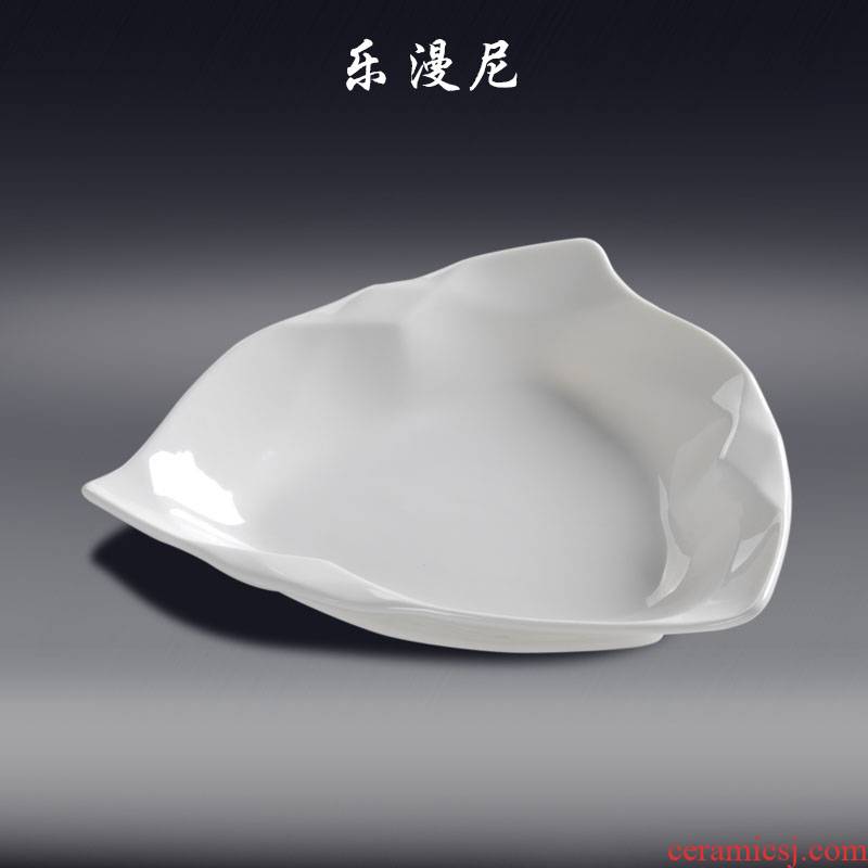 Le diffuse, diamond, triangle corner deep dish - pure white ceramic creative dishes cold hot plate hotel