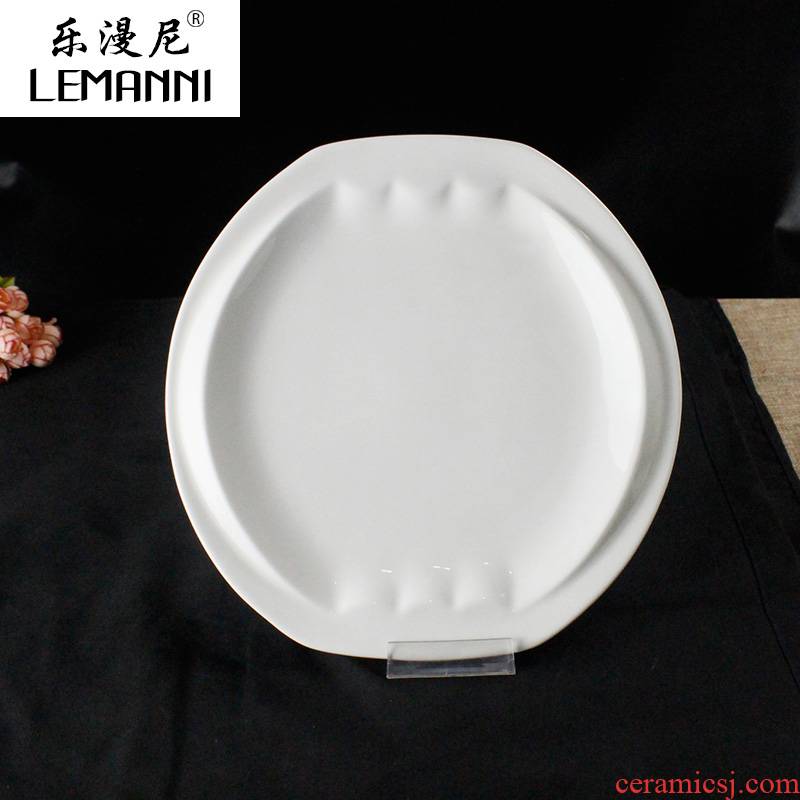 Le diffuse, the lantern tray - hot food cooking plate of cold dish special pure white ceramic tableware plate disc household hotel
