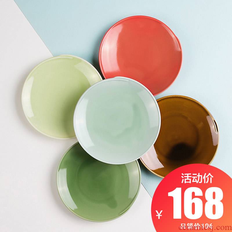 Japan imported flat small plate small ceramic plate snack dishes pastry disc dessert plate cake plate