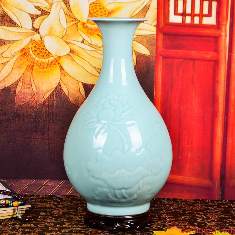Cb53 jingdezhen ceramics shadow blue glaze antique vases, flower receptacle Chinese handicraft furnishing articles home sitting room adornment