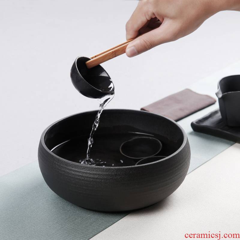 Porcelain heng tong coarse pottery round tea wash to ceramic wash bowl washing dishes kung fu tea accessories cup hot wash to the writing brush washer from cylinder