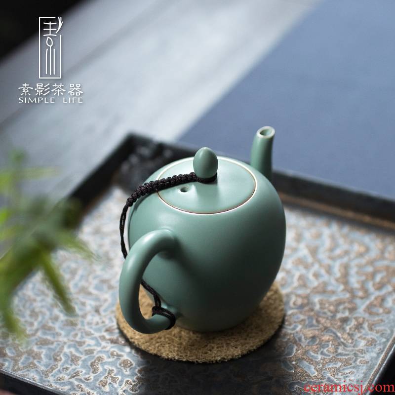 Open the slice element shadow your up teapot coarse ceramic tea set single pot days cyan beauty shoulder hand make tea, Chinese style