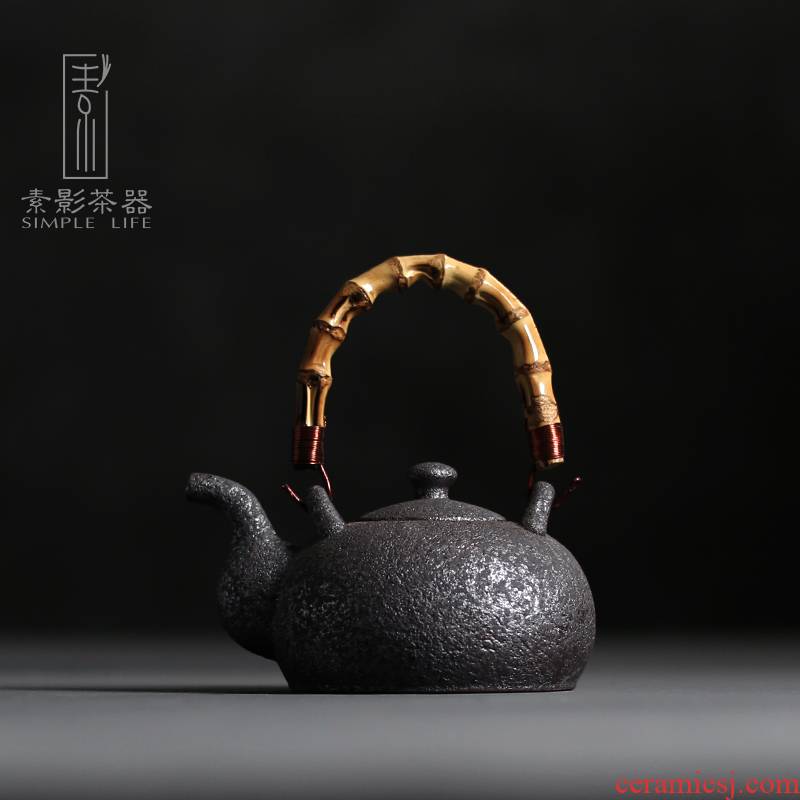 Plain film rust glaze corrugated girder pot of large - sized ceramic teapot kung fu office move gift teapot restoring ancient ways