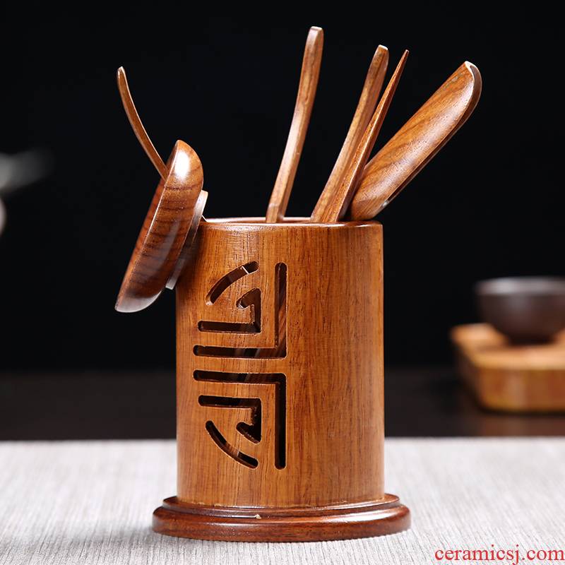 Kung fu tea sets with parts of a complete set of solid wood ebony spend pear wenge ceramic tea six gentleman with zero combination