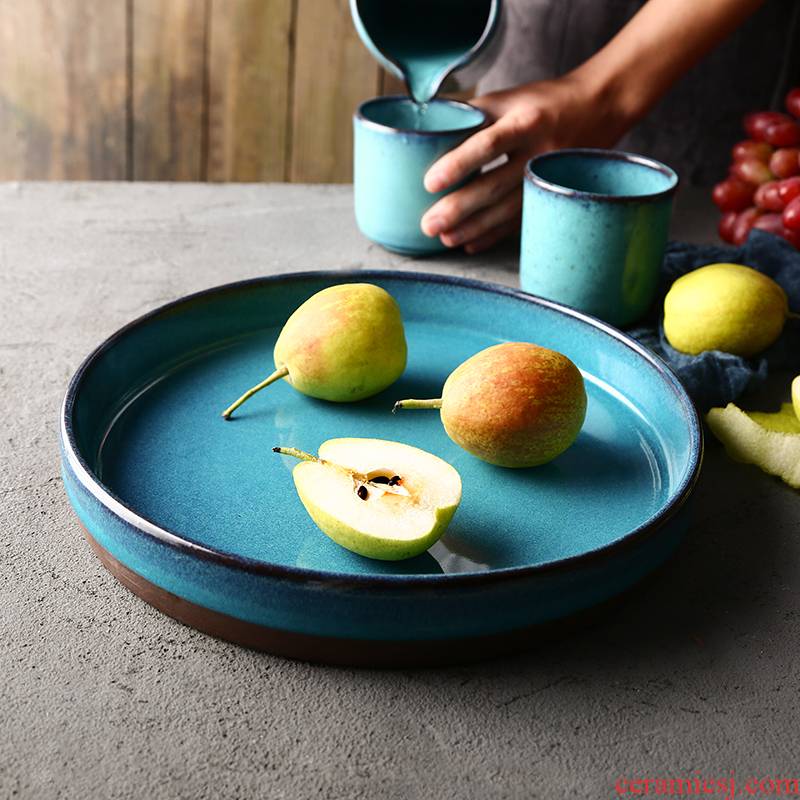 Plate antalya American ceramic tea tray was fruit bowl household creative 10 inches large soup Plate dinner Plate