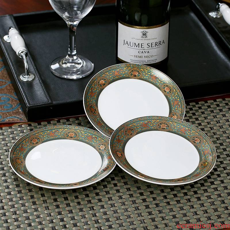 Tangshan round ipads plate 6 inches creative dip seasoning disc ceramic tableware small cake snack plate to eat dish