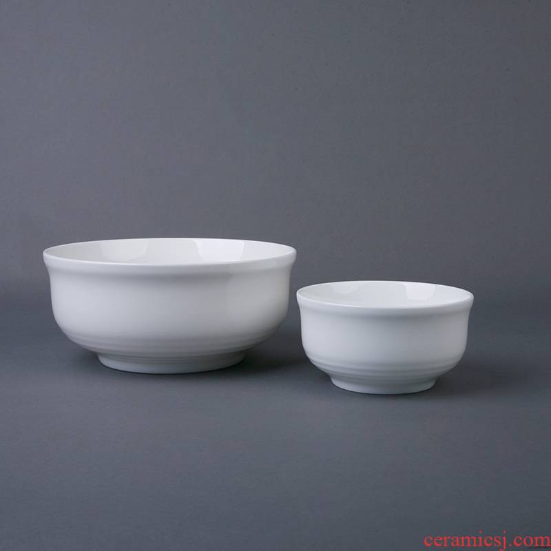 Pure white ipads bowls of rice bowl bowl of rainbow such use contracted household ceramic bowl of salad bowl stew tableware