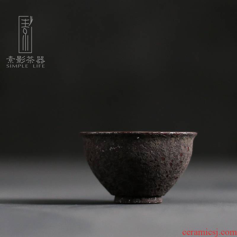 Plain film checking ceramic cups Japanese rust coarse pottery tea sample tea cup thermal up, kung fu tea cup