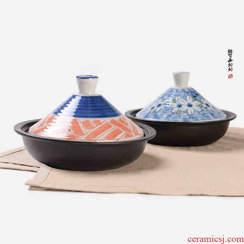 Lototo Japanese and wind tower of hand - made JiGuo ceramic casserole heat - resistant creative dry pot stew pot seed pot hot pot