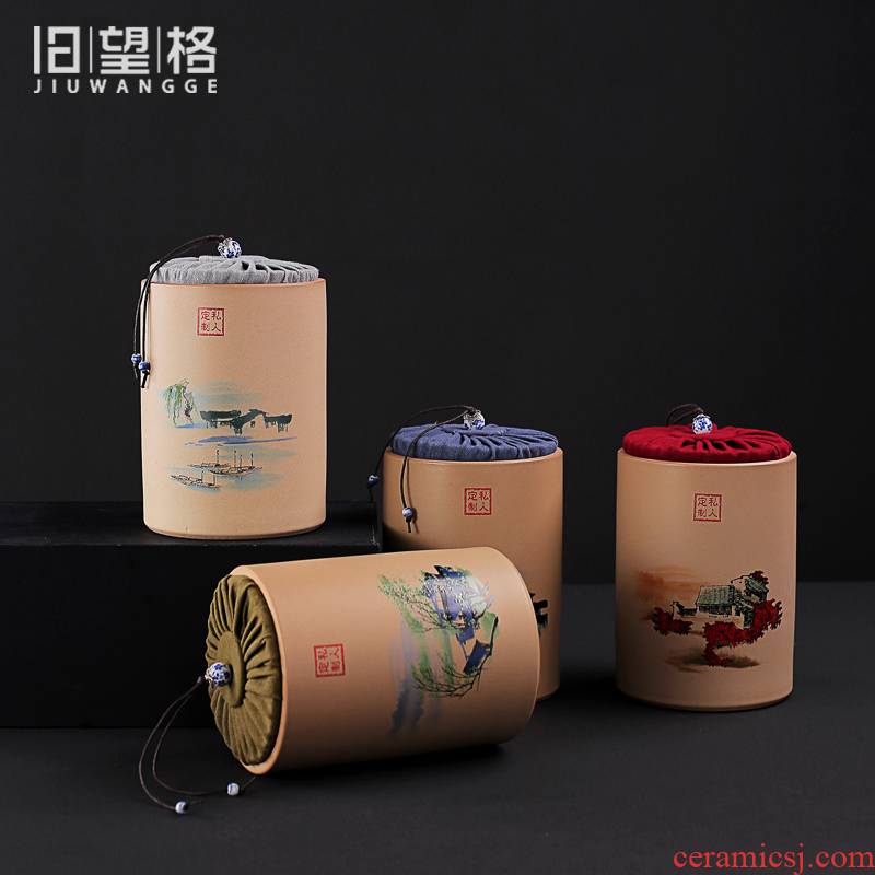 Old &, spring, summer, autumn and winter coarse pottery straight ceramic POTS large POTS linen tea box cover seal storage tanks
