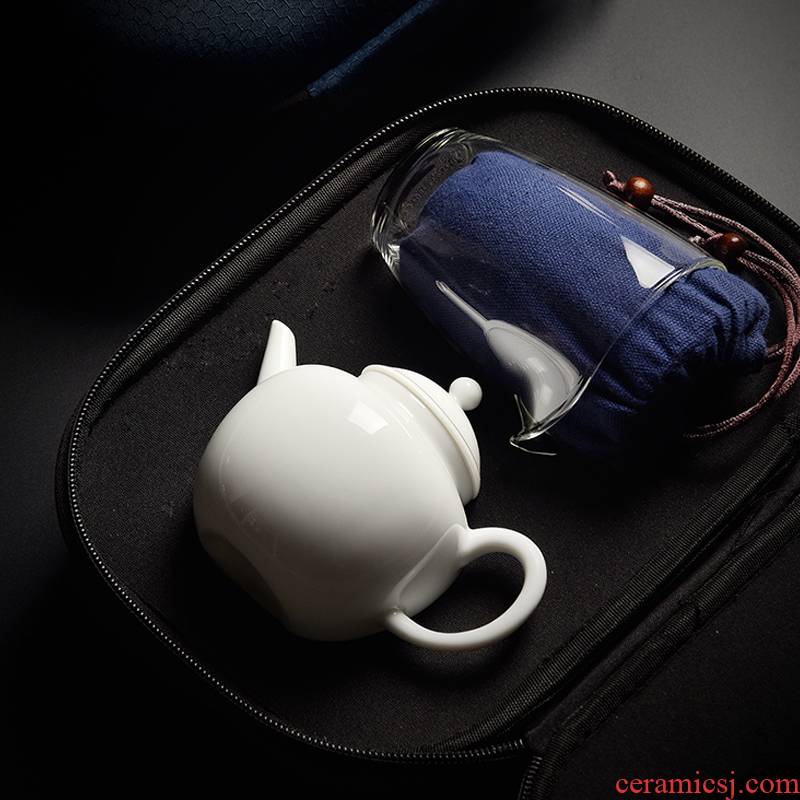 Dragon invertors crack cup portable travel tea set kung fu tea teapot teacup ceramic teapot contracted