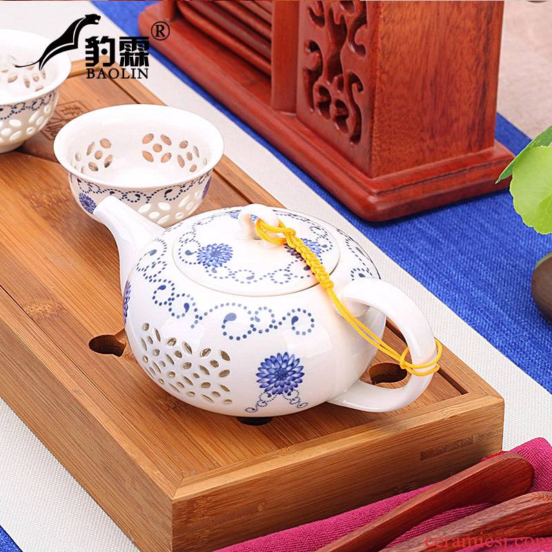 Leopard lam teapot single pot, kettle rushed the teapot it kung fu tea set small suit Chinese style household ceramic glass