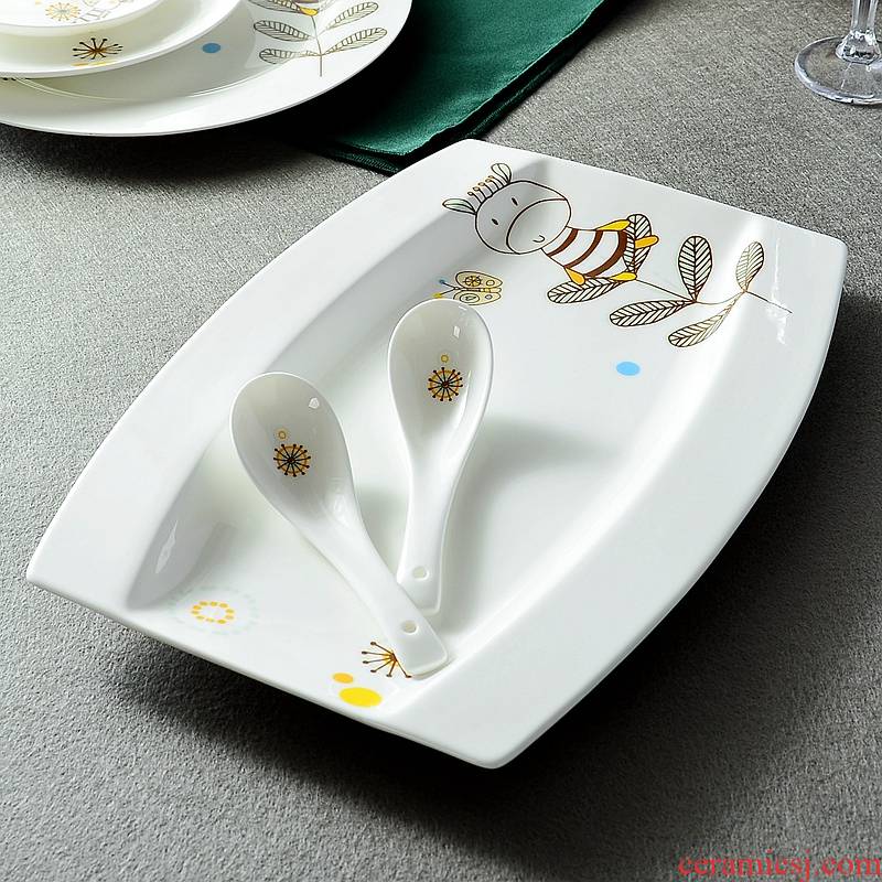 Korean large rectangular deep fish ipads porcelain plate steaming roast whole fish plate 0 home plate ceramic tableware