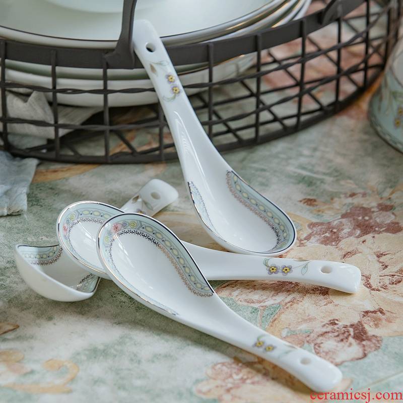 Creative spoon ceramic household ipads porcelain spoon, spoon, European - style Japanese - style tableware small spoon, spoon stirring spoons