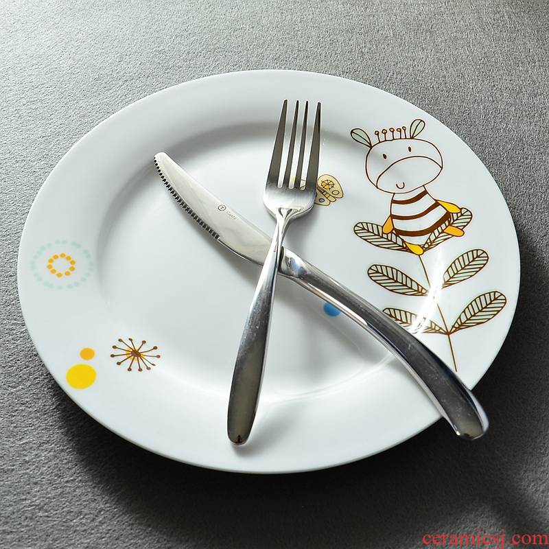 Ipads China creative steak dish western - style food snacks flat ceramic plate disc flat plate western - style tableware