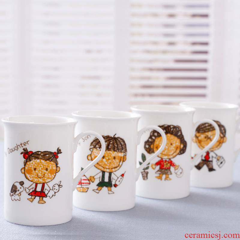 Happiness is a creative ipads porcelain cup suit family breakfast cup milk cup ceramic cup