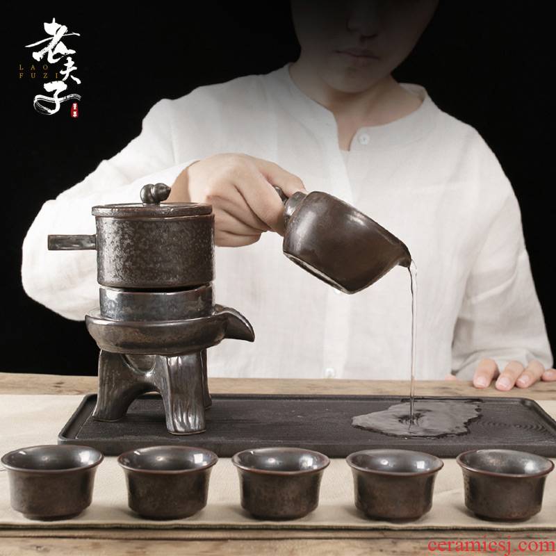 Automatic kung fu tea cup set fit creative household contracted lazy people make tea with tea ware ceramic teapot