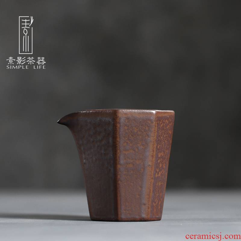 Plain film of archaize coarse pottery anise variable kung fu well fair keller cup tea ware ceramic creative Japanese hand grasp points