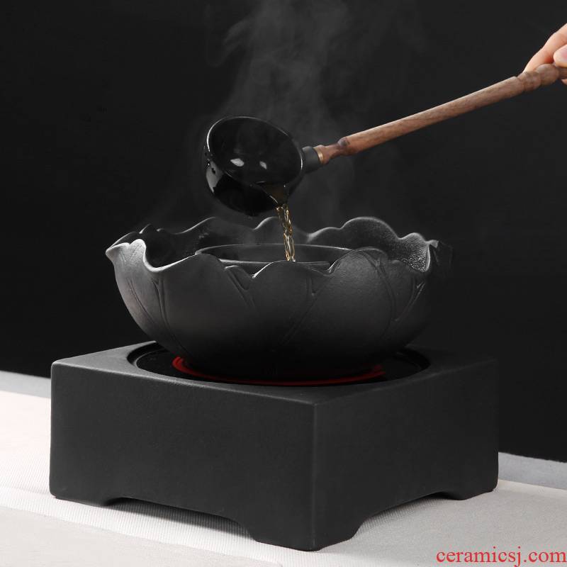 Porcelain lava rock - kung fu the boiled tea, the electric constant hall TaoLu household black tea pu - erh tea temperature curing pot bowl suit