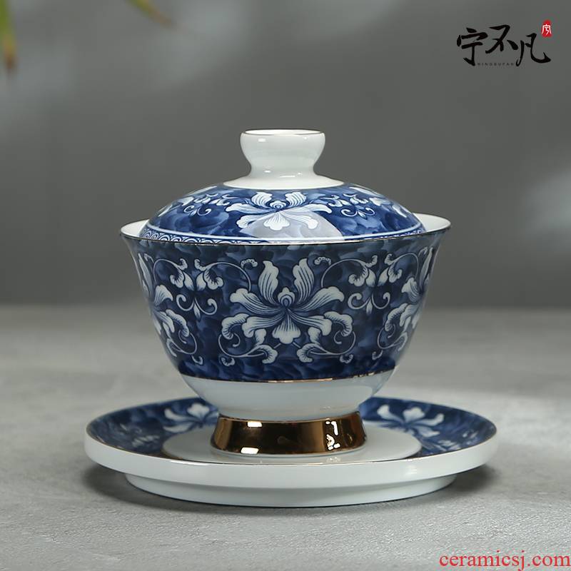 Ning uncommon tureen large ceramic kung fu tea tea for three bowls of teapot teacup