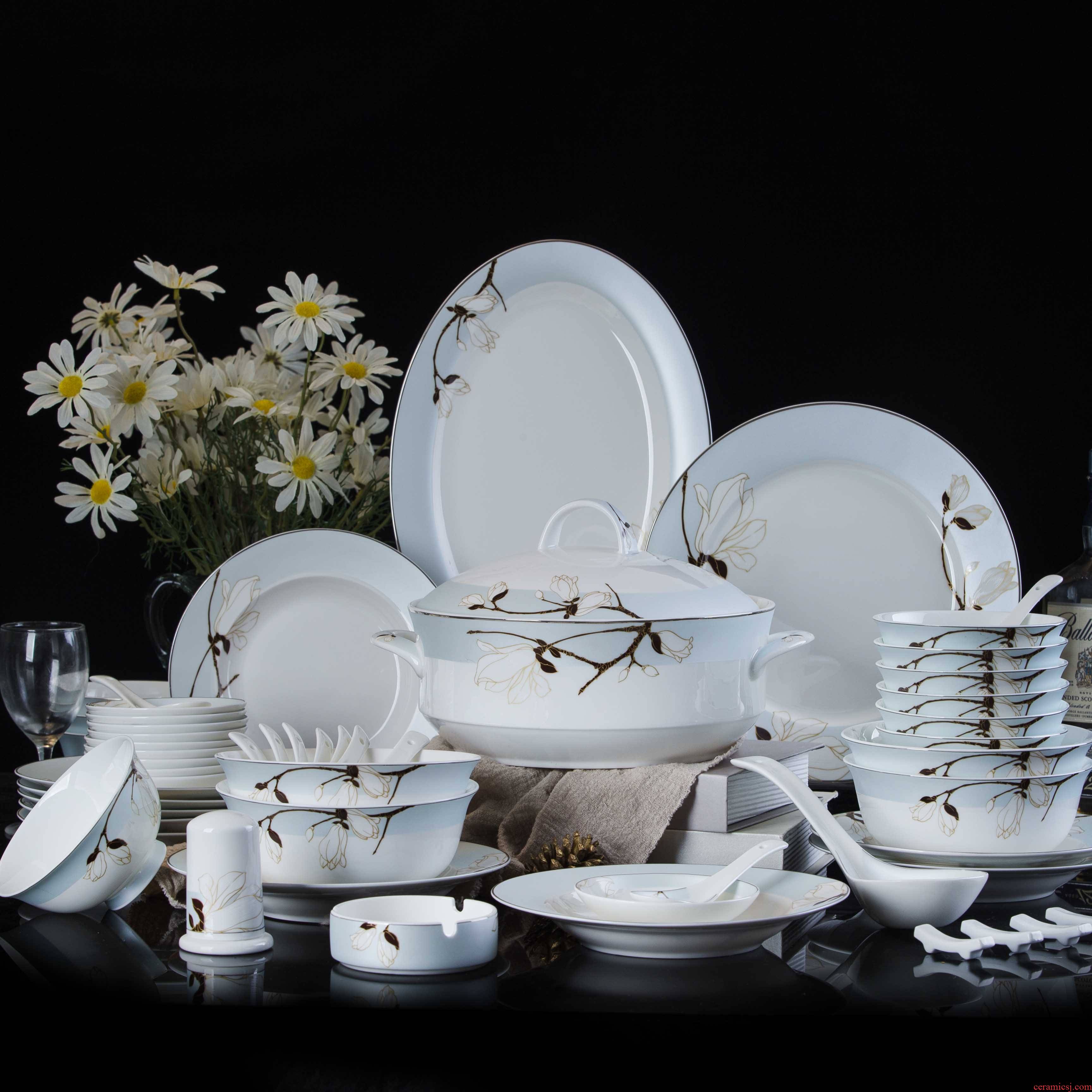 The dishes suit household jingdezhen high - grade ipads China tableware suit contracted combination dishes chopsticks European porcelain