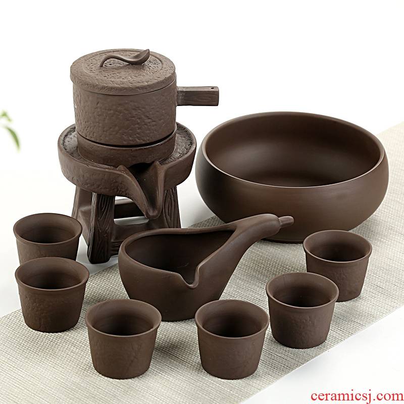 Is Yang, yixing purple sand kung fu tea set undressed ore old purple clay cups of a complete set of automatic tea glass teapot