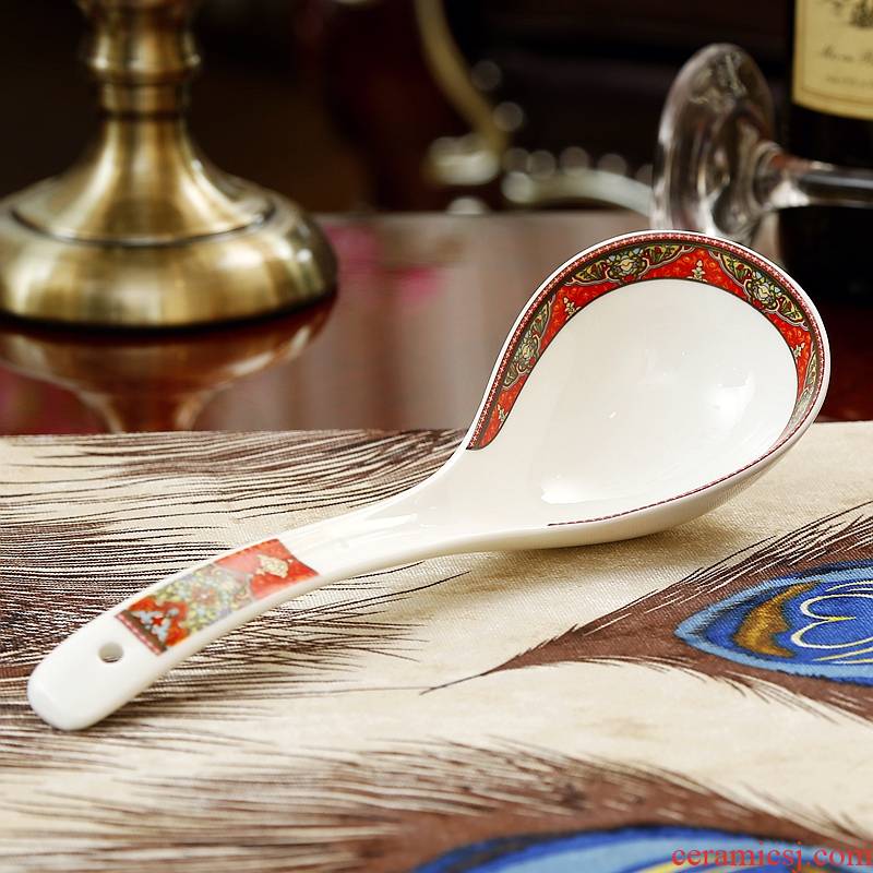 Creative spoon, spoon stir long - handled spoon run ipads China big spoon, spoon, run ceramic tableware