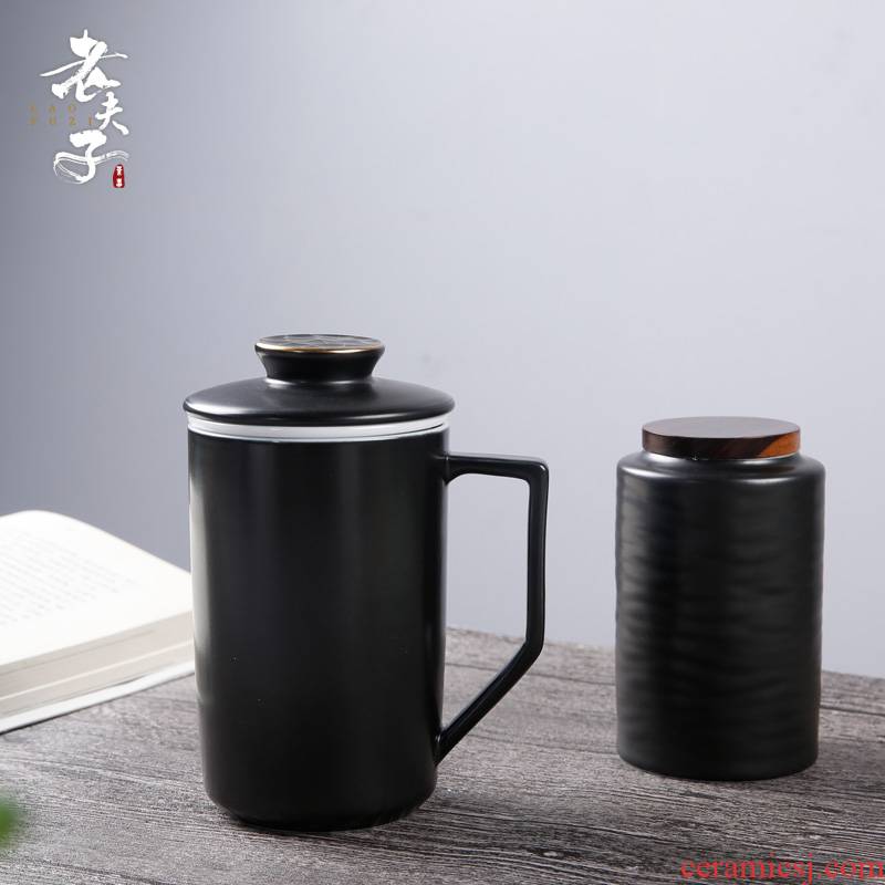 Creative ceramic tea set personal mark cup with cover filter cup cup tea cup master cup home office cup