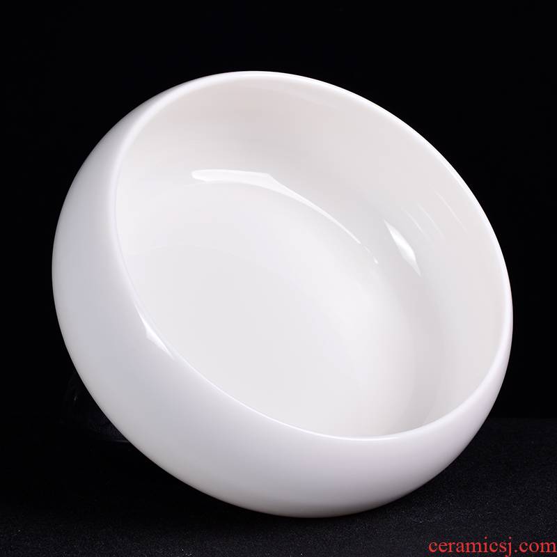 Large dehua white porcelain tea suet jade cup water to wash dishes ceramic kung fu tea tea accessories writing brush washer water jar