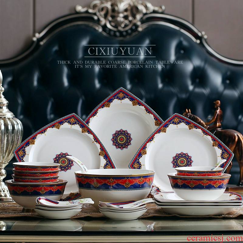 High quality western amorous feelings six ipads porcelain tableware suit dishes household gifts special dishes American style